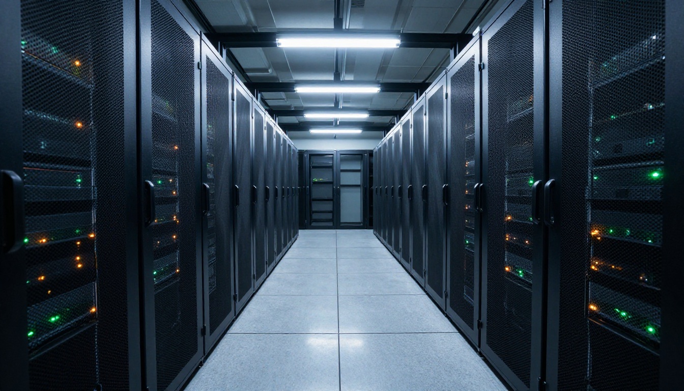Modern data center server infrastructure, the backbone of large-scale AI model training