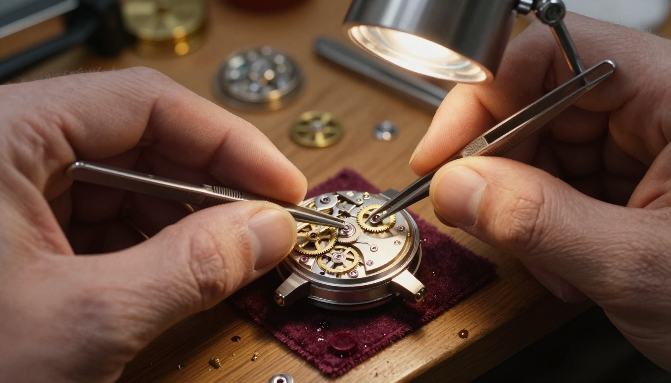 Watchmaker's hands, precision and detail-oriented motion control
