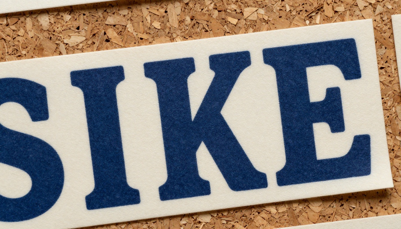 Macro close-up of bold serif letterforms in navy blue ink on cream cotton paper pinned to a cork board, letterform edges precise Macro close-up of bold serif letterforms in navy blue ink on cream cotton paper pinned to a cork board, letterform edges precise