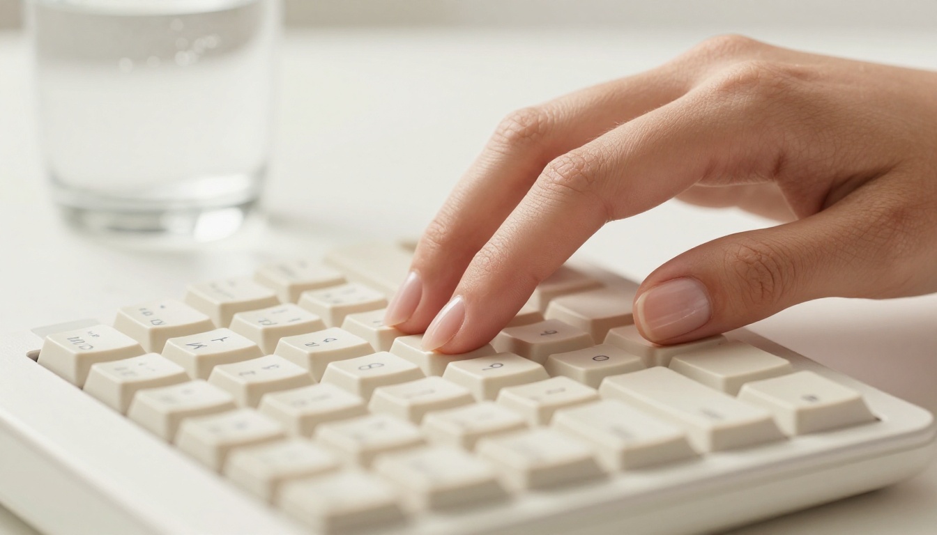 Hands typing prompts on a keyboard for AI image generation