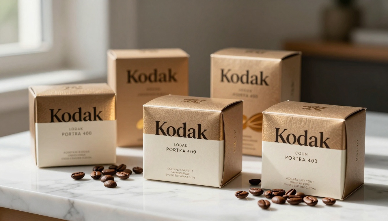 Premium coffee packaging with AI-generated brand name typography Premium coffee packaging with AI-generated brand name typography