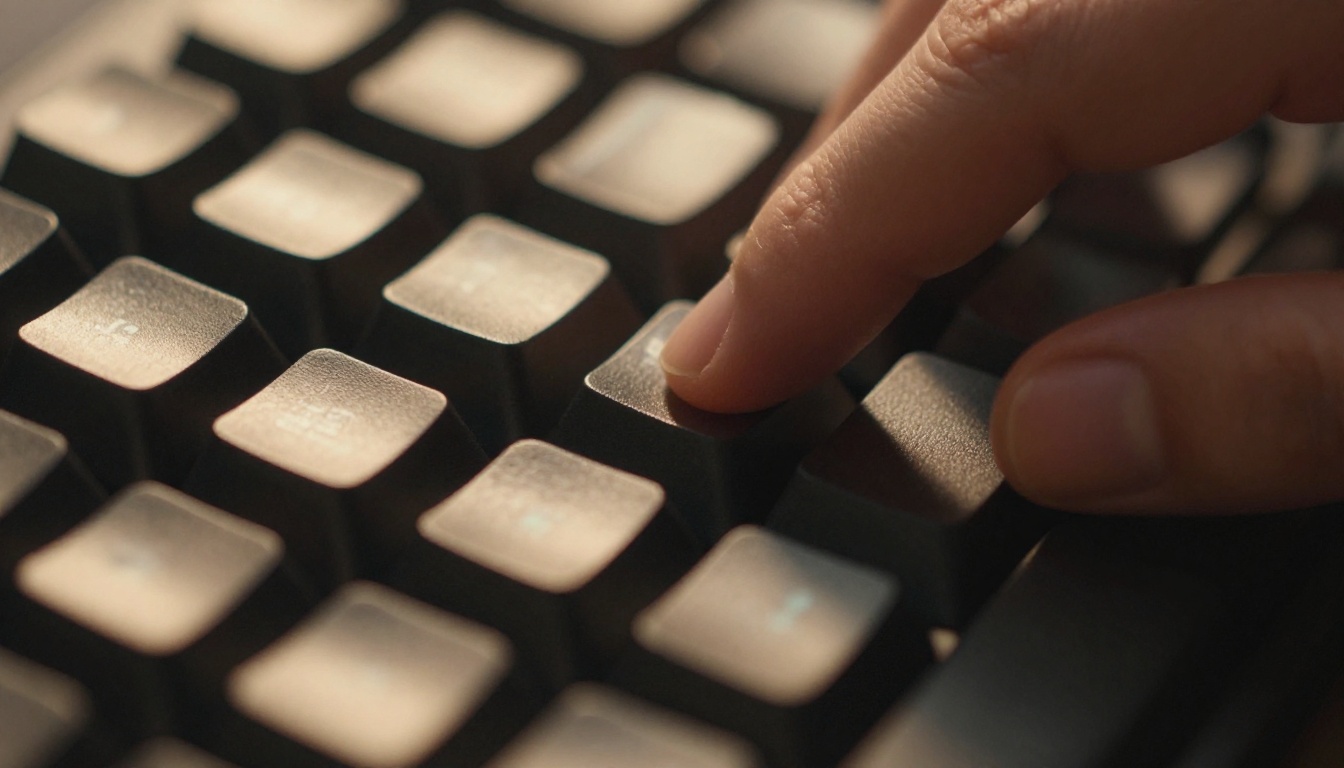Developer hands typing on a mechanical keyboard in warm studio light