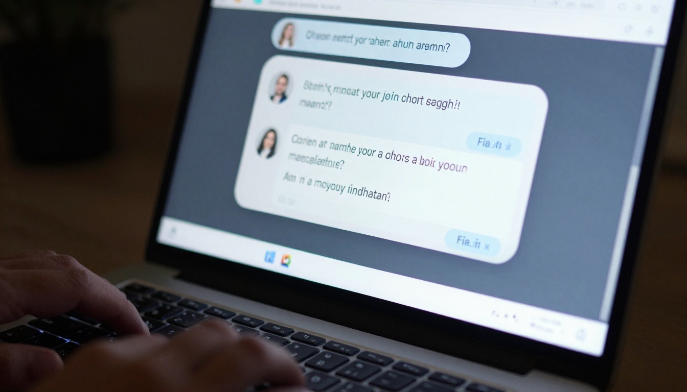 Laptop screen showing split-screen AI interface comparison