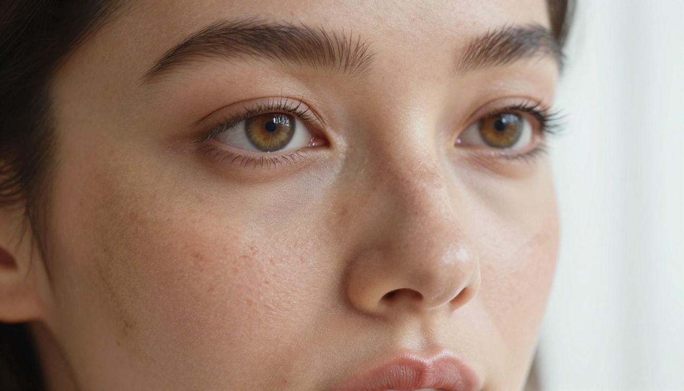 Close-up portrait showing photorealistic skin texture and facial detail