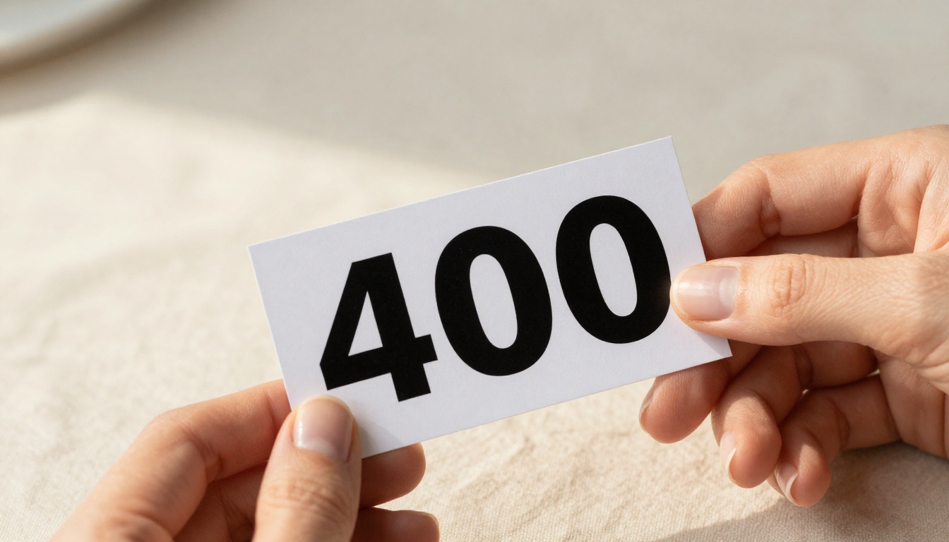 Close-up of hands holding a printed sign with sharp black letterforms on white cardstock