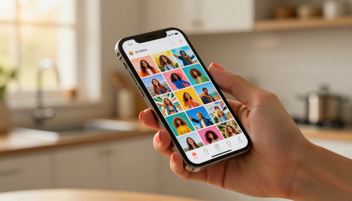 Smartphone displaying AI image app interface