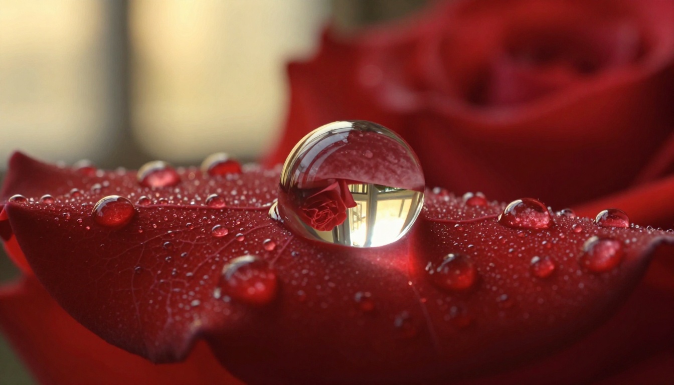 Macro rose petal showing ultra-fine photorealistic texture