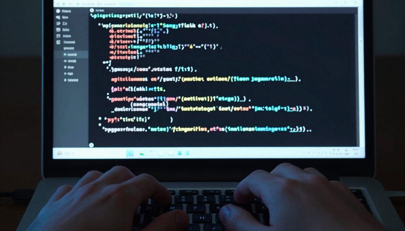 Laptop screen showing terminal code