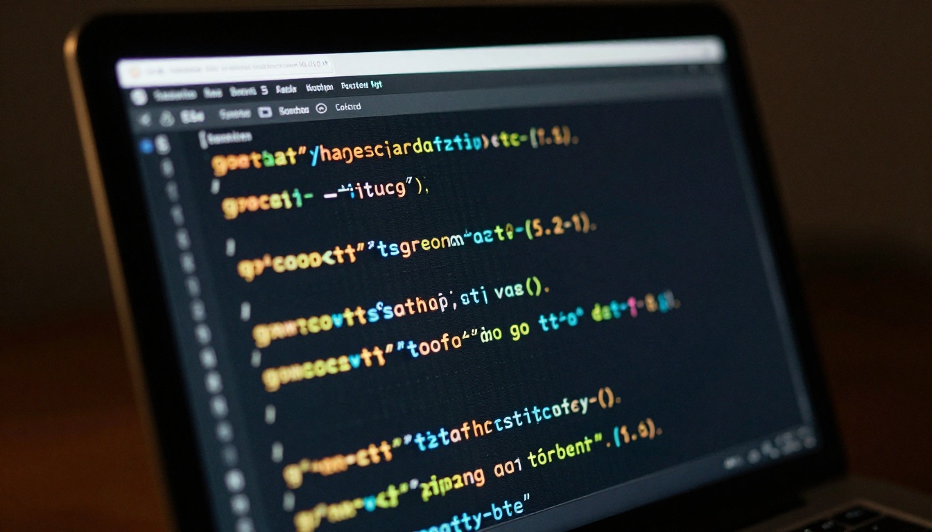Terminal screen with syntax highlighted code