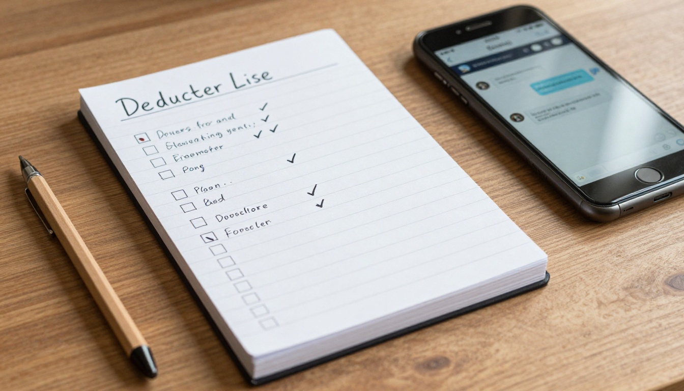 Developer's notepad with handwritten to-do checklist beside a smartphone on a wooden desk