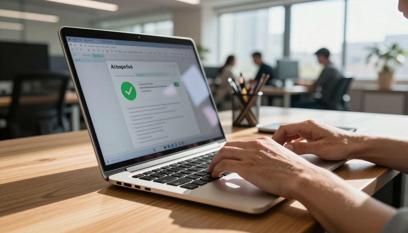 Developer accepting AI code suggestions without review at desk