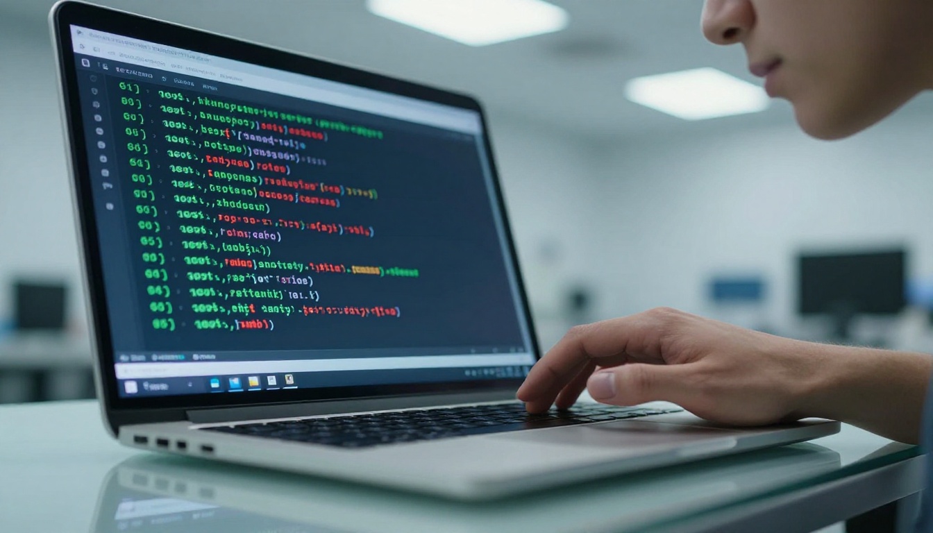 Developer running terminal test suite showing mixed green passing and red failing test results