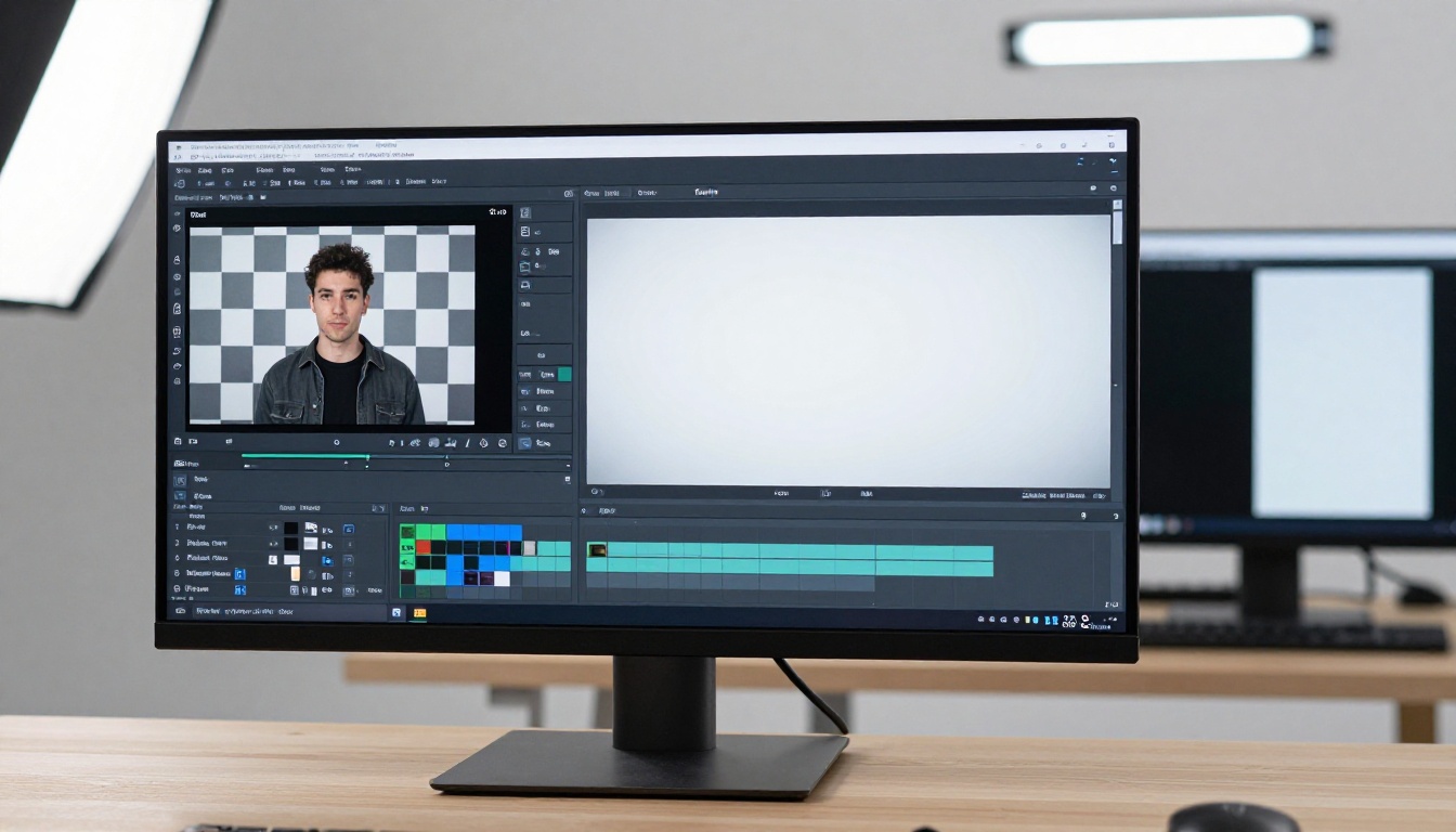 Video background removal tool interface showing transparent layer output