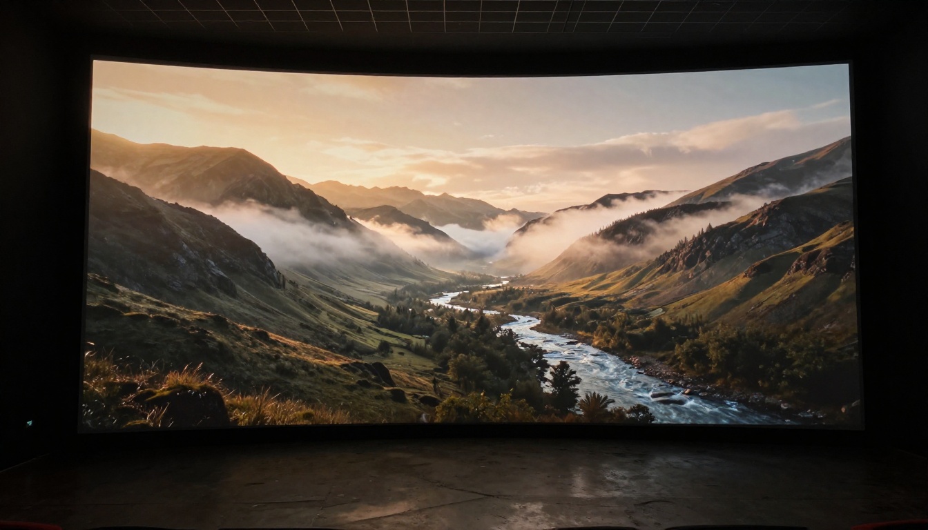 Large studio monitor showing still-versus-animated scene comparison