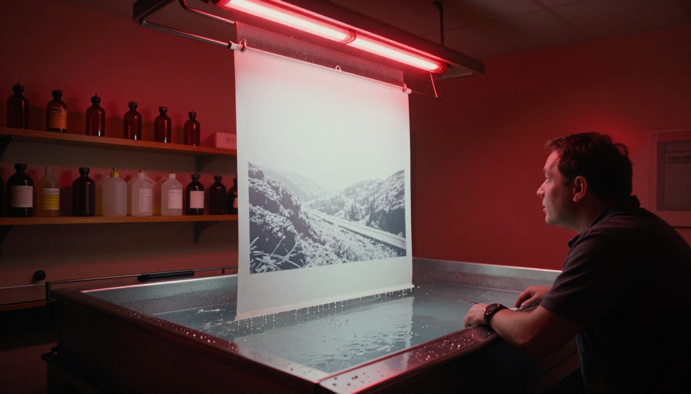 Film darkroom development process Film darkroom development process