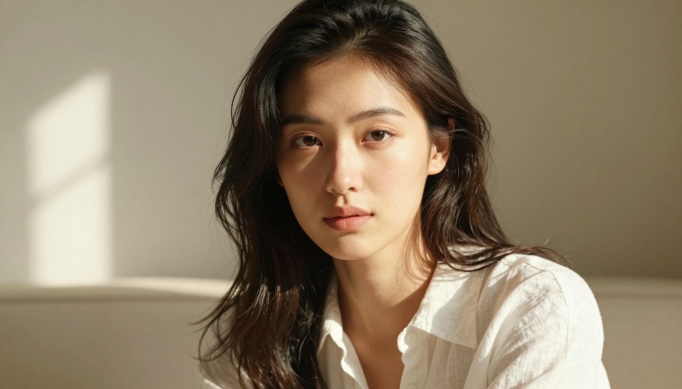 Portrait of woman in natural morning light