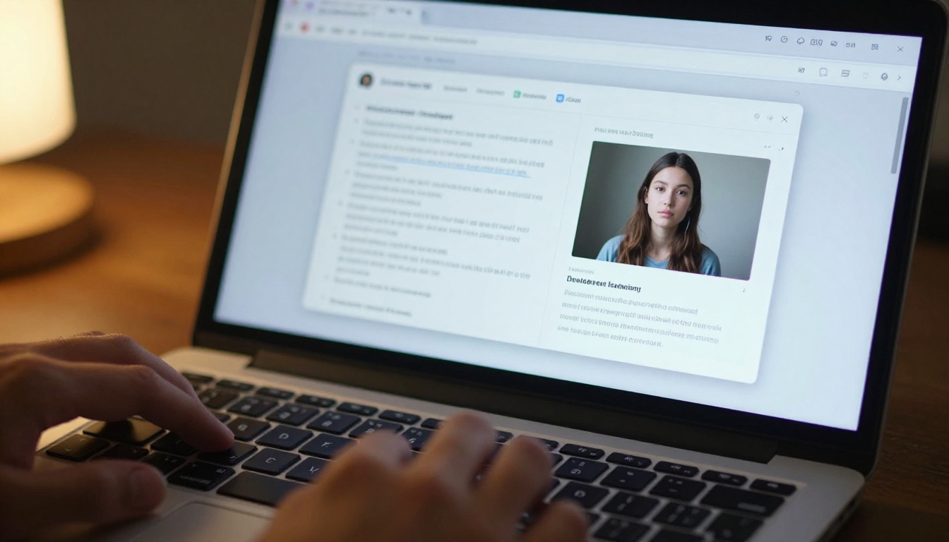 Close-up of a laptop screen showing an AI image generation interface with results