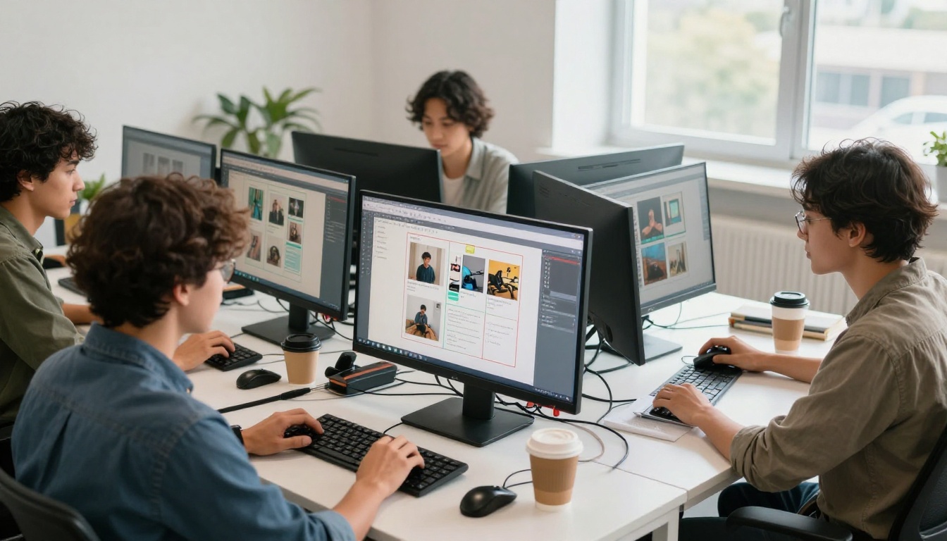 Data annotation workers labeling training images