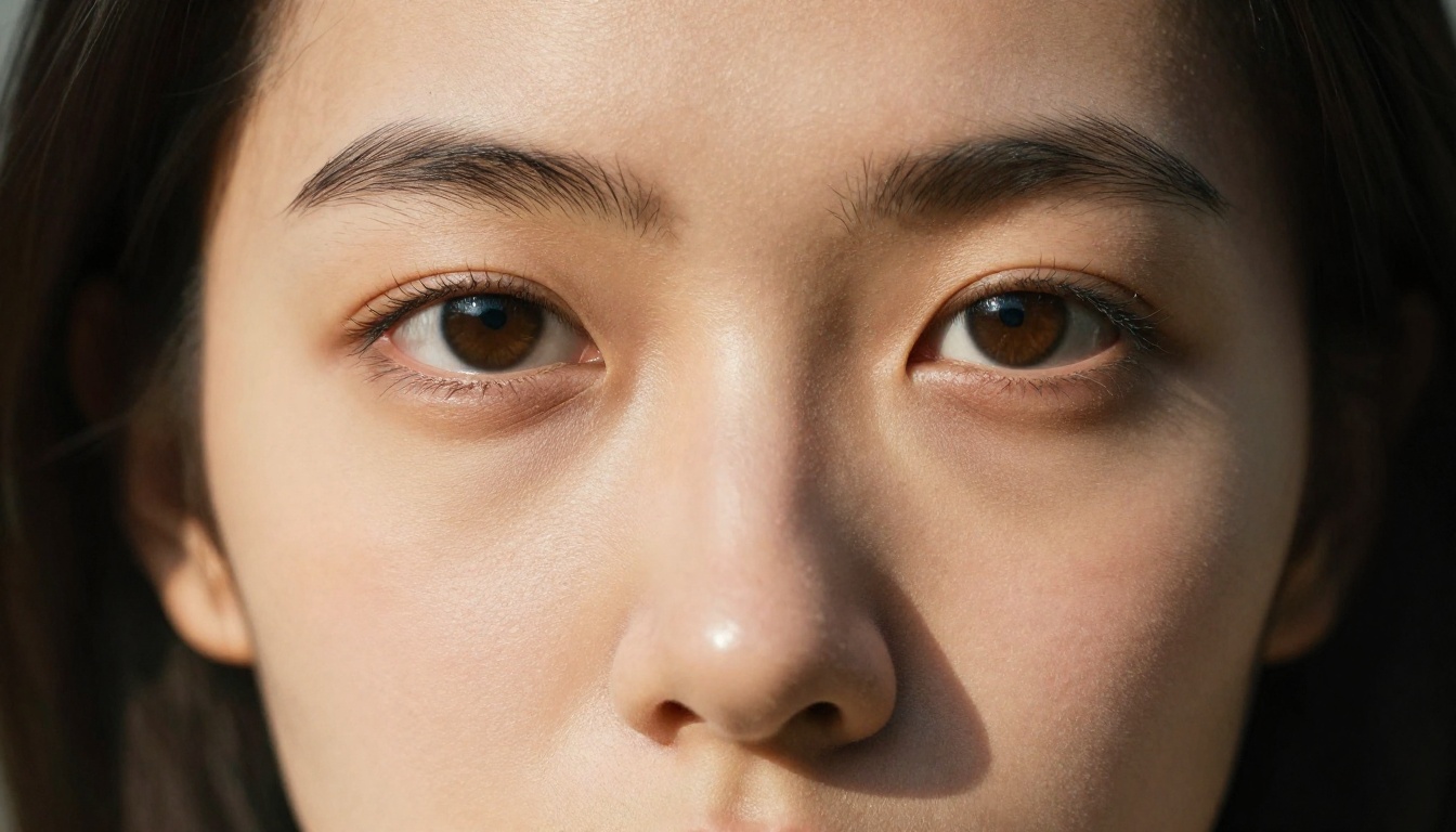 Close-up portrait with dramatic Rembrandt lighting showing hyperrealistic skin texture detail