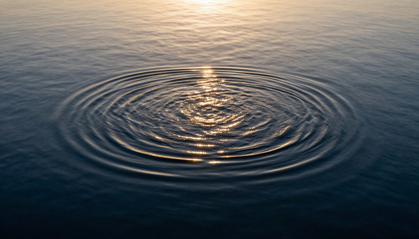 Sound waves as concentric ripples on dark water