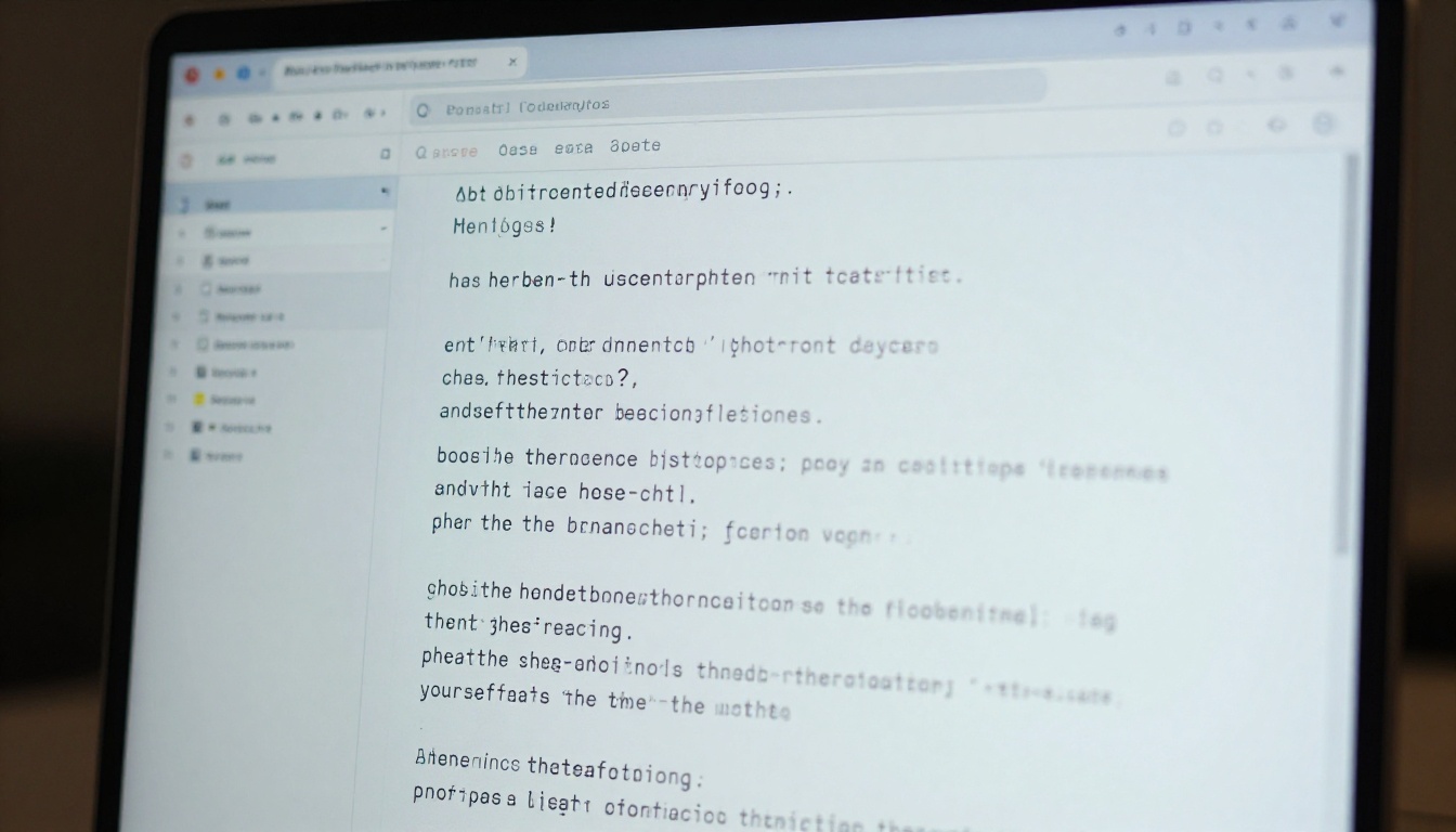 Monitor screen showing text being generated in real time