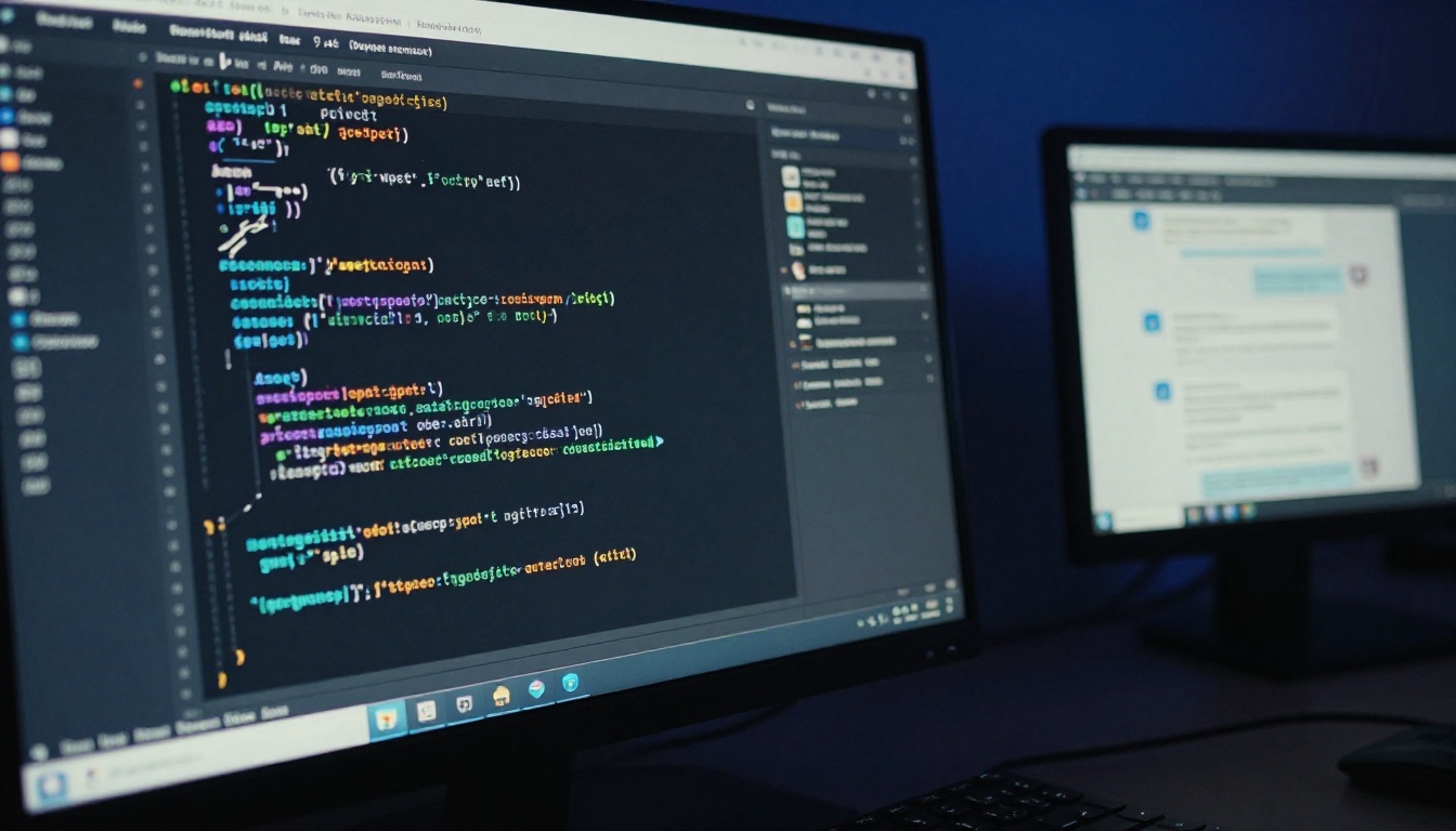 Code editor showing API integration for an AI chatbot application