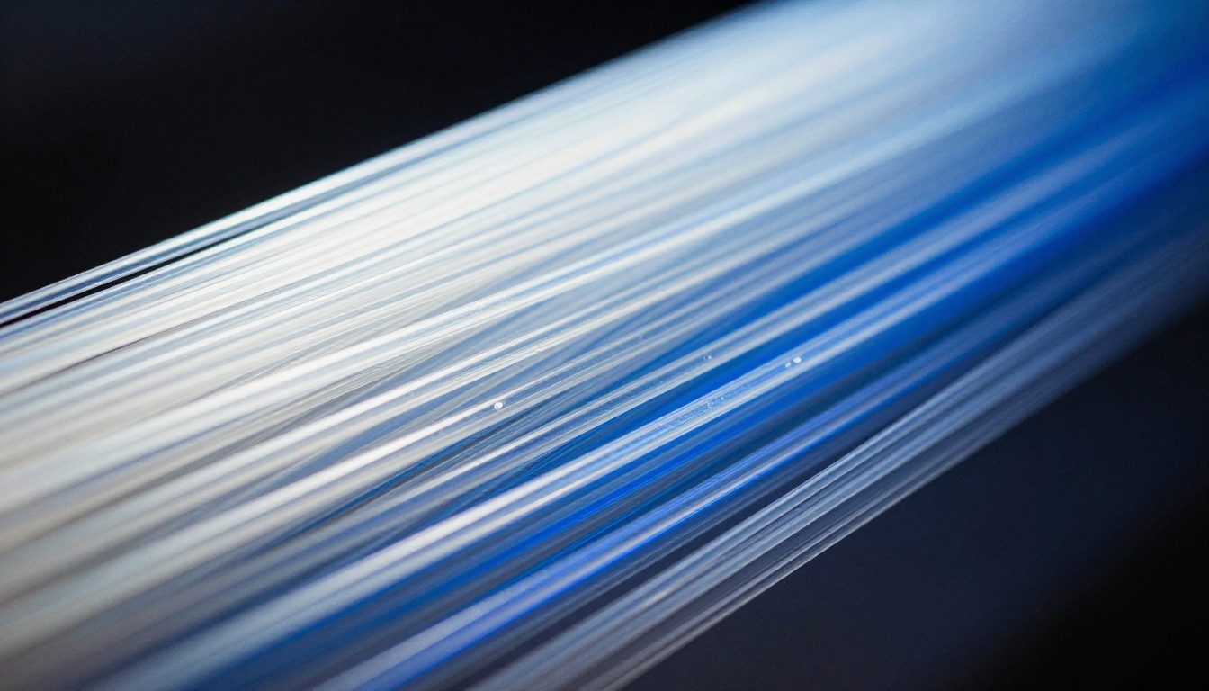 Optical fiber bundle carrying light pulses representing AI data flow