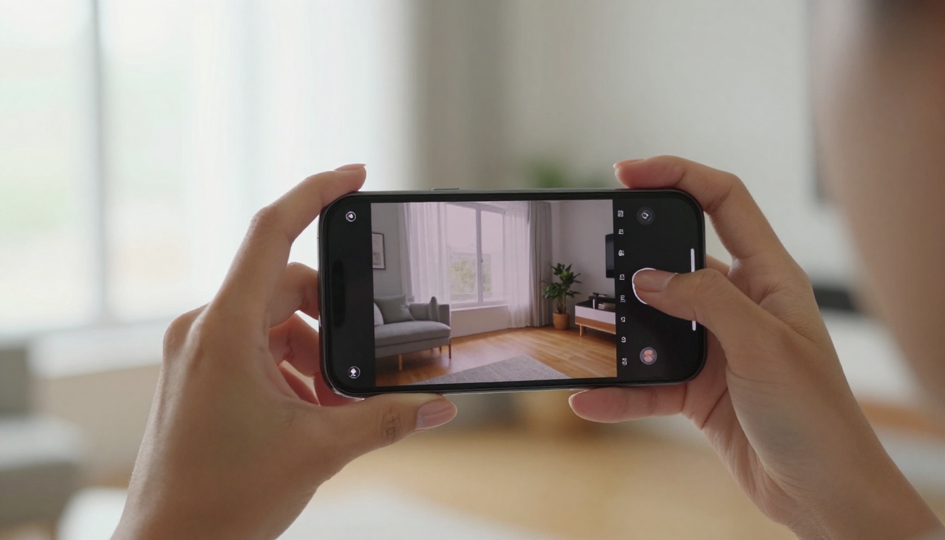 A woman's hands holding a smartphone displaying a photo-to-video animation interface