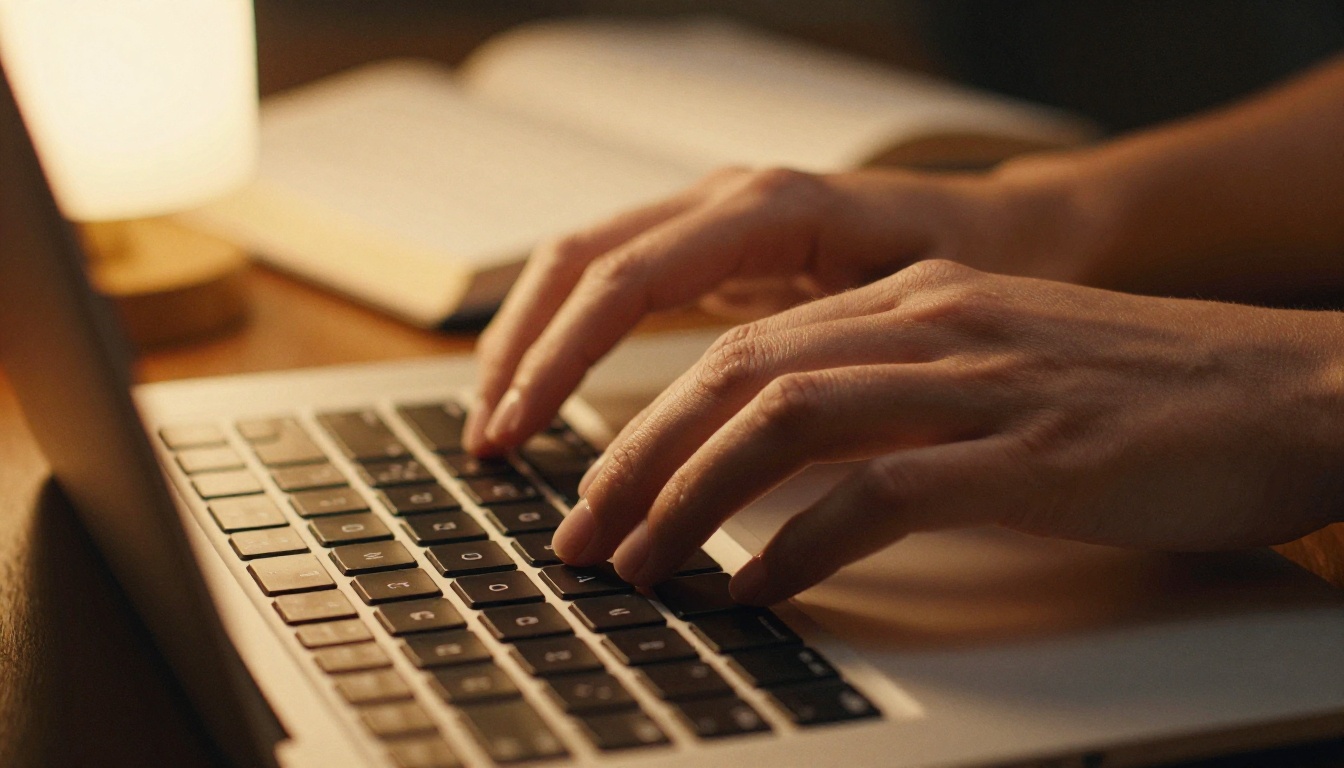 Hands typing on laptop keyboard Hands typing on laptop keyboard